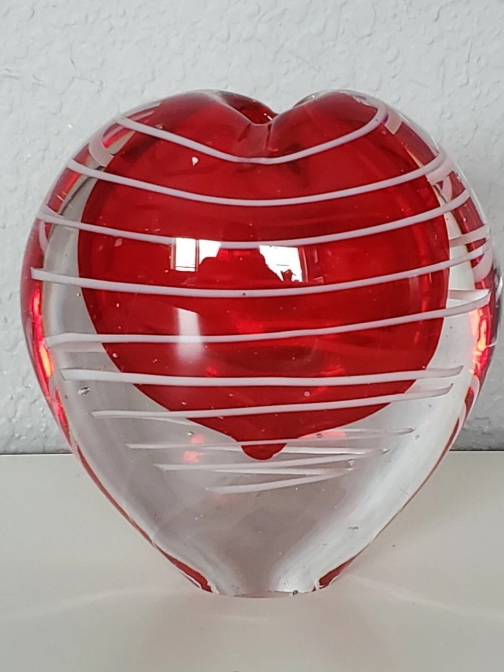 Vintage Glass heart paperweight
